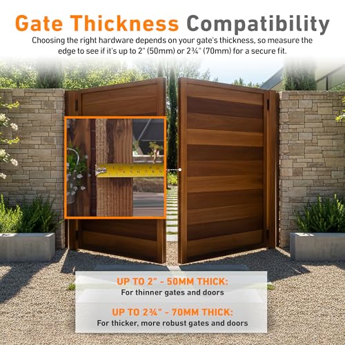 GateMate Long Throw Gate Lock, Euro Profile Gate Lock for Sheds, Gates & Garage Doors, Keyed Outside & Inside Thumb Turn, 316 Stainless Steel, for Wooden Gates & Doors Up to 2¾”, 5 Keys