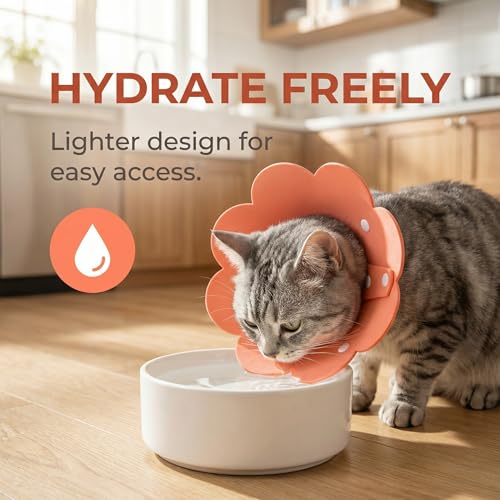 3Pcs Cat Recovery Collar Cat Protection Cones for Cats Sunflower Neck Cone Anti-Licking Recovery Collar to Prevent from Biting Scratching(Pink, Orange, Blue) (S)