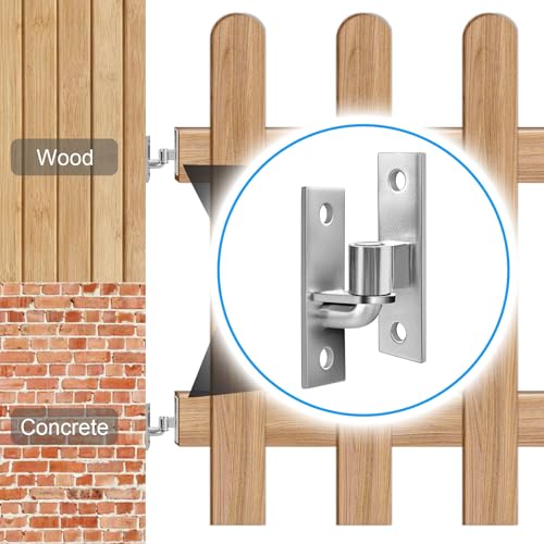Wall Mount Gate Hinges with 5/8 Hinge Pin,Gate Hinges Heavy Duty for Farm Gates,Chain Link Fence Gate Hinge,Capacity up to 600lbs(Screws Not Included)- 2Pack (4pcs) - size: 2 Pack (4 pcs)