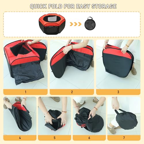 Chick Starter Kit 6-in-1 Chicken Brooder Box with 12"*12" Heating Plate | Pop-Up Chicken Brooder Playpen Tent with Chicks Feeder, Waterer, Perch & Nesting Pad for Poultry Ducks Quail Indoor Outdoor