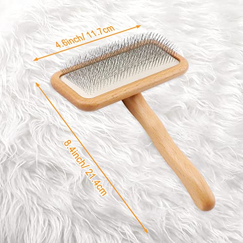 Carpet Rake Sheepskin Wool Brush, Wood, 1PCS - color: Wood