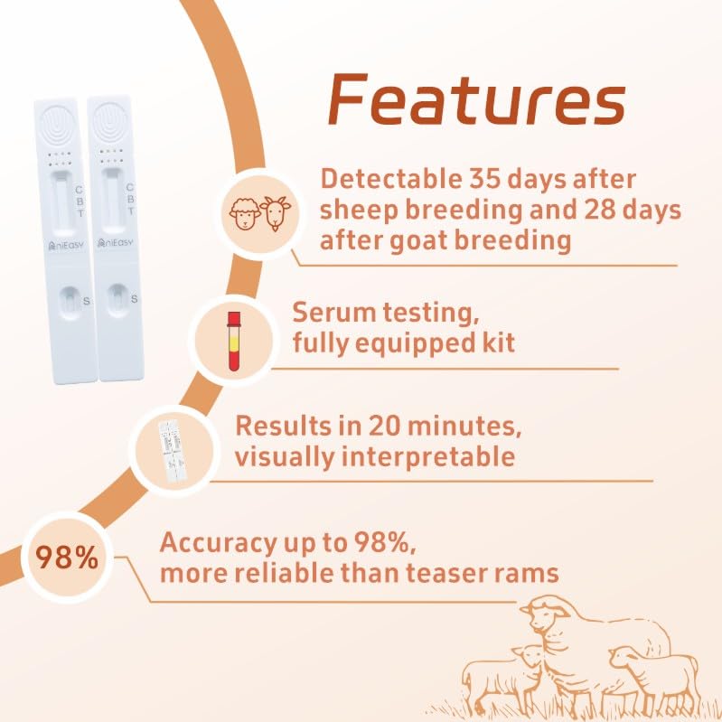 [10 Pack] Sheep/Goat Pregnancy Rapid Test Kit: All-in-One Solution for Early Detection at Home or Farm