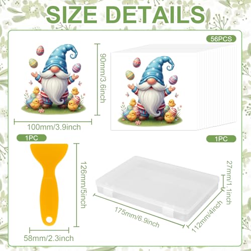 GLOBLELAND 56 Sheets Seasonal Gnomes Transfer Sticker for Craft 3.9x3.6 inch Dwarf Rub on Transfer Decal Stickers for Holiday Crafts Bottle Glass Vase Decor - color: Multicolor