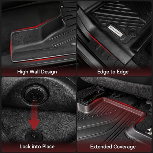 YITAMOTOR Floor Mats for Toyota Tacoma 2024 2025 2026 Double Cab Automatic | (Not fit Hybrid)TRD/SR/SR5/Limited All Weather Toyota Tacoma Floor Liners TPE Rubber Mats TRD Accessories Tapetes Duros Sport