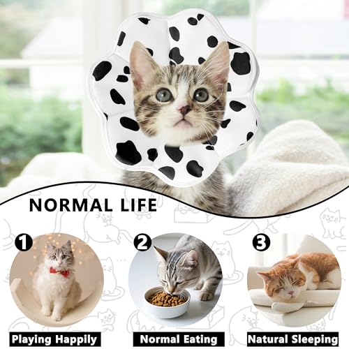 Soft Adjustable Cat Cone Collar, Comfortable Cat Recovery Collar - color: Milk, size: Small