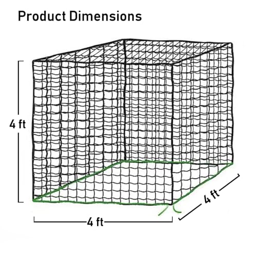 4x4 ft Slow Hay Net Feeder for Horses, Durable Soft Black PE Bale Hay Net (4 x 4 ft) - size: 4 x 4 ft