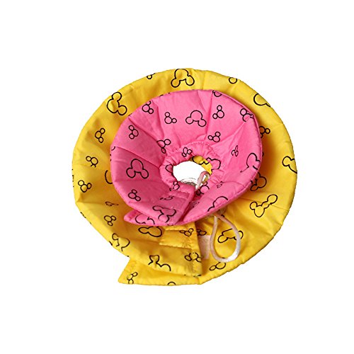 Hamster Rabbit Protection Cone Neck Recovery Collar - Small Animal Pets Elizabethan Collar Anti-Water Bite Sratch Risistant for Guinea Pig Mice Mouse Rats Ferret Squrrel (L, Yellow) - color: Yellow, size: L