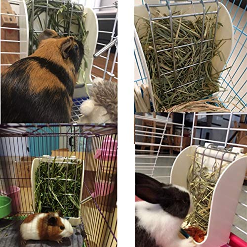 Litewoo Rabbit Hay Feeder, Small Animal Food Dispenser for Guinea Pigs | 3.54x5.7x7.09 inch, food-grade PP plastic, chew-resistant, pink, hay feeder, for rabbits/guinea pigs/chinchillas/hamsters - color: A / Pink