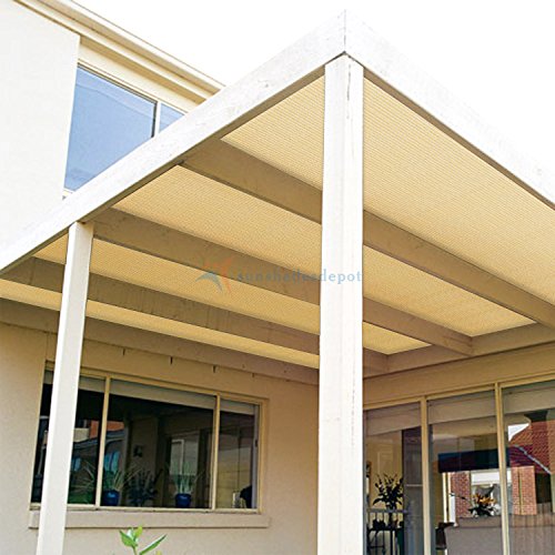 TANG Sun Shade Fabric Roll 8' x 25' Shade Cloth for Patio,Pergola Canopy Replacement Cover, Blockage UV Resistant Mesh Net Sail Sunshades Outdoor for Backyard Garden Plant Deck, Beige