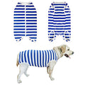 Dog’s Recovery Suit Post Surgery Shirt for Female Male Dog, E-Collar Alternative Wound Protective Clothes (Blue White-XL) - color: blue white stripe, size: xl
