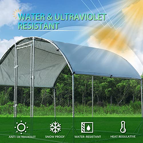 TOLEAD Large Metal Chicken Coop Upgrade Tri-Supporting Wire Mesh Chicken Run,Chicken Pen Walk in with Water-Resident and Anti-UV Cover,Duck Rabbit House Outdoor（78.1" L x 108" W x 78" H） - size: 78.1"L x 108.0"W x 78.0"H