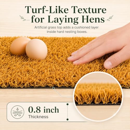 Chicken Nesting Pads, 12x12 Washable Artificial Grass Mat for Chicken Coop, Reusable Pet Garden Turf with Rubber Backing (8 PCS Brown) - color: 8 PCS Brown