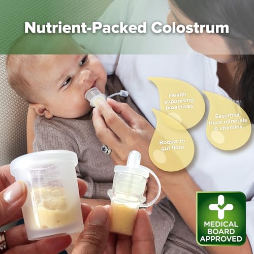haakaa Colostrum Collector Kit 2ml/6pcs & Lidded Feeding Cup 25ml | World-first design, 3-in-1 Collector, Safe food-grade silicone-BPA Free, Ready-to-use pack,Replace disposable syringes - size: 6 Count (Pack of 1)-2ml + Feeding Cup