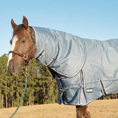 Jeffers Poplar Head Refuge 1200 Denier Turnout Blanket, Hamilton Blue, 72" – Waterproof & Breathable Horse Blanket, 240g Insulation, Adjustable Fit for Comfort & Safe Use, Durable Design - size: 72 in
