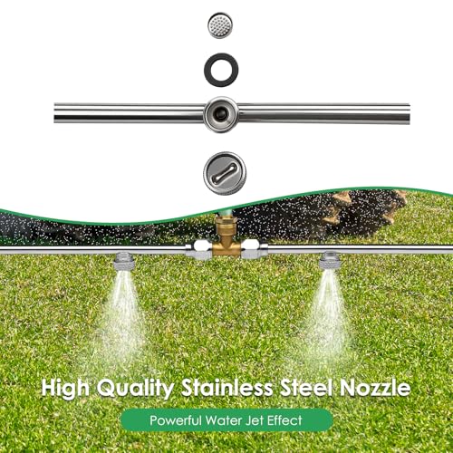 10 Nozzles Metal Sprayer Boom Wand with 3/8 Inch Brass Barb, Spray Wand, Up To 55.1 Inches Long, Suitable For Watering Large Areas In Gardens, Farms