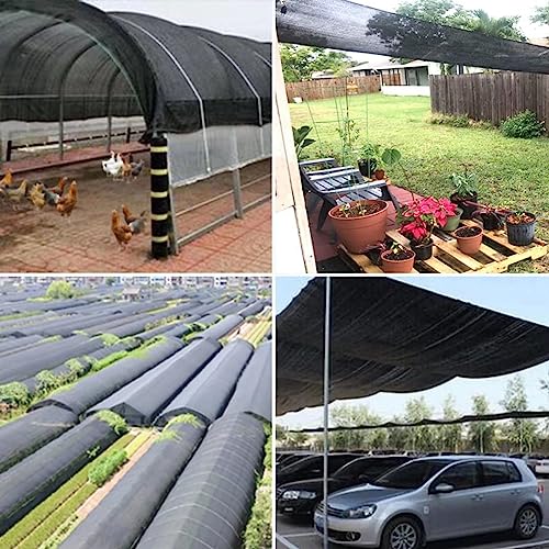 90% Black Shade Cloth,Durable Mesh Tarp with Grommets, Resistant Garden Sun Shade Netting with Taped Edge for Plant Cover, Greenhouse, Patio, Tomatoes, Chicken Coop, Barn Kennel - size: 6x6FT
