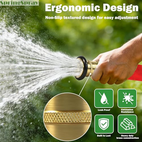 1" NH/NST Brass Fire Hose Nozzle | Heavy Duty Adjustable Spray Jet Fog Nozzle, Constant Flow Industrial Firefighter Nozzle, 36 GPM, 100 PSI - size: 1"NH/NST