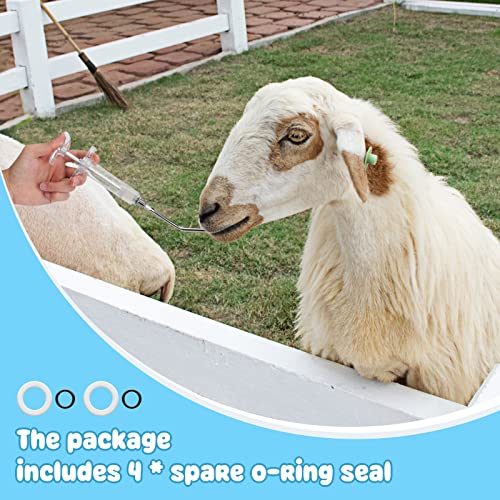2 Pack Reusable Goat Drench Syringe, 20 mL Drench Gun for Goats | 2 Drench Nozzles, Cleaning Brush Set, Detachable Design, Adjustable Dose Ring, Goats and Sheep - style: 20ml