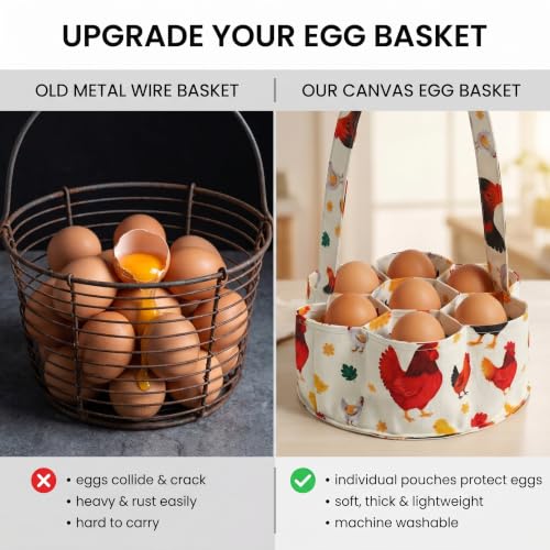 Egg Collecting Basket, Large Egg Gathering Bag for Fresh Chicken Duck Eggs - color: Color 1