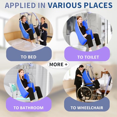 EZ Assistive Patient Lift Divided Leg Sling with Lower Back, Patient Lift Sling for Transfer and Positioning and Lifting, 500lb Weight Capacity (Blue, Large-Pack of 1 pc) - color: Blue, size: Large-Pack of 1 pc
