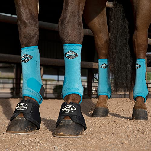 Professional's Choice 2XCOOL Sports Medicine Horse Boots | Protective & Breathable Design for Ultimate Comfort & Durability in Active Horses | Value 4 Pack - color: Pacific Blue