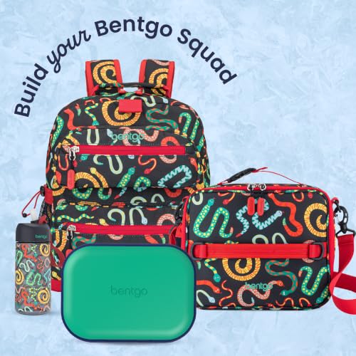 Bentgo Chill Kids 4-Compartment Bento Box Leakproof Lunch Box | Built-In Ice Pack, 3.3 Cup Capacity, BPA-Free, Microwave & Dishwasher Safe Tray, Ideal for Ages 3–7 (Green/Navy) - color: Green/Navy