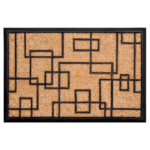Calloway Mills 153652436 Social Square Doormat, 24" x 36", Natural/Black - color: Social Square