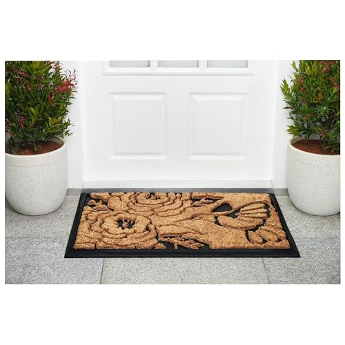 Calloway Mills 102822436 Hummingbird Haven Doormat, 24" x 36", Natural/Black - color: Hummingbird Haven