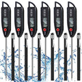 6 Set Digital Food Thermometer Long Probe Instant,Black | Waterproof for Water Liquid Candle, Instant Temperature Read for Kitchen BBQ Grill Candy Meat, Foldable Probe Thermometer - color: Black
