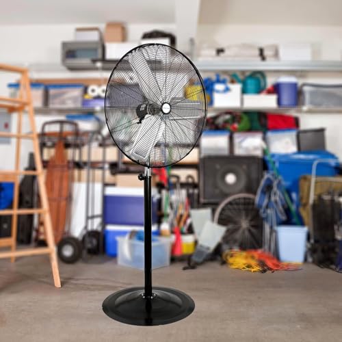 BILT HARD 8900 CFM 30" High-Velocity Industrial Pedestal Fan, 3-Speed Heavy Duty Industrial Standing Fan with Metal Aluminum Blades and Adjustable Height, Idea for Commercial, Shop, and Garage - size: 30 in.