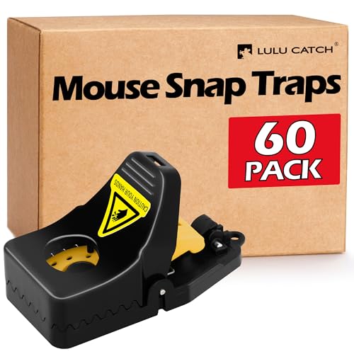 LULUCATCH Mouse Traps Indoor for Home, 60 Pack Snap Traps for Mice, No See Kill Quick-Set Reusable Sanitary Pet Safe Rodent Catcher for Home, Kitchen, Garage, Office - size: 60 Pack