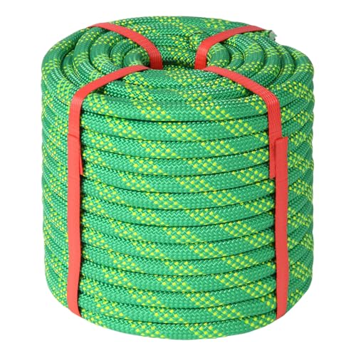 Arborist Rope Tree Climbing Rope(1/2inch x 100ft) 48 Strands Bull Rope for Construction Climbing Swing Sailing - size: 1/2 x 100ft, style: Green