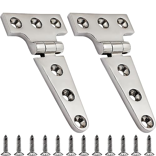 316 Stainless Steel T Hinges Marine Grade 4'' x 2" Heavy Duty Boat Hatch Hinge (100 mm X 54 mm) 2 Pack Casting Cabinet Hardware Door Hinge with Screws - style: 4'' x 2" 2 Pack