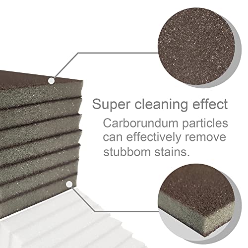 Krisler Carborundum Sponge Nano Emery Sponges, 8pc | Durable Stone Pot Clean Brush, Rust Eraser Grit Scouring Pads, Pot Cleaning Pads with Carborundum, Woks and Ceramic Stovetops - size: 0.4 Inch (Pack of 8)