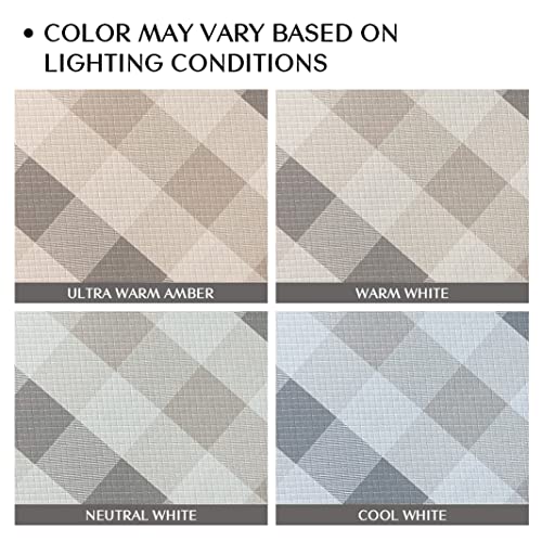 Sunlit Set of 2 Anti Fatigue Kitchen Floor Mat, Non Slip Waterproof Comfort Standing Mat, 0.4Inch Thick Cushioned Farmhouse Kitchen Rug Runner, Buffalo Plaid(Size:17"x28"&17"x47") Light Coffee - color: Light Coffee