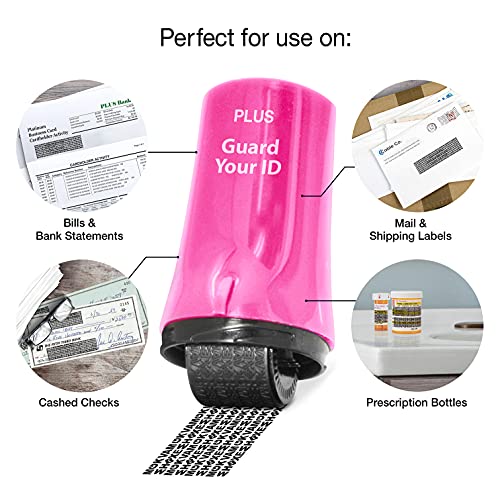 Guard Your ID Identity Theft Protection Roller Stamp, 3-Pack for Mail, Pink - color: Pink, size: Standard 3-Pack