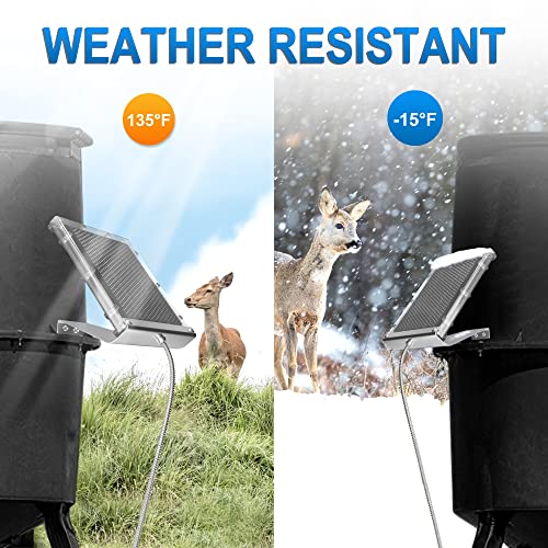 POWOXI 12V 1.7W Deer Feeder Solar Panel Waterproof with Bracket & Clip | Outdoor for Deer Feeder | 95% Clear PC Panel | Fast 12V Charge | IP65 Waterproof | Stainless Bracket & Alligator Clip - size: 12 volt