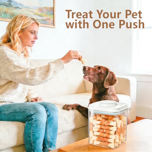 Airtight Dog Food Storage Container, 2.8 QT, One-Touch Pop Lid, BPA-Free | Clear Stackable Canister for Pet Food & Cat Treats - color: 2.8 Qt