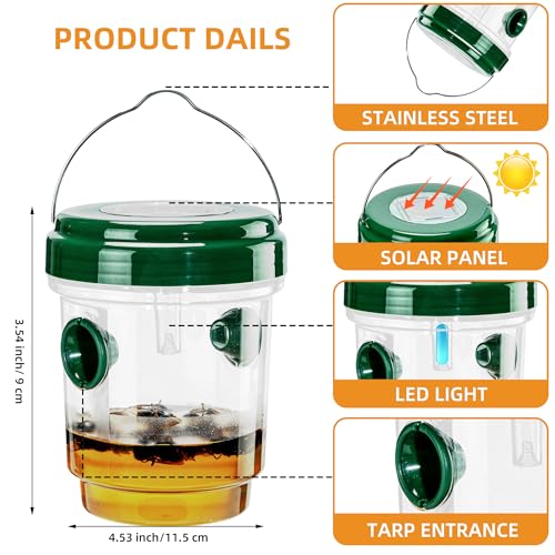 2 Pack Solar Wasp Trap Outdoor Hanging