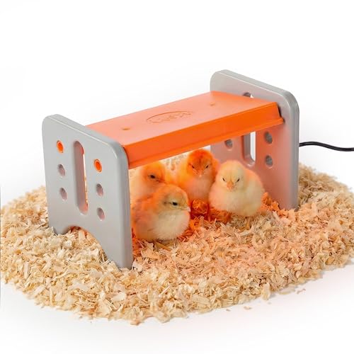 K&H Brooder Plate, Thermo-Poultry Brooder, Safety Listed, Small 25 Watts | Chicken Coop Heater with Safety Light, Adjustable Heat Plate for Chicks, Warms up to 15 Chicks, Gray/Orange - size: Small 13.5 X 8 X 8 Inches