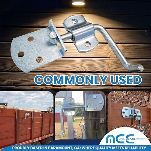 4 Pack Straight Security Latches for Wood and Metal Stakes - Secure Stake Body, Trailer, Tie Downs Straight - size: Set of 4