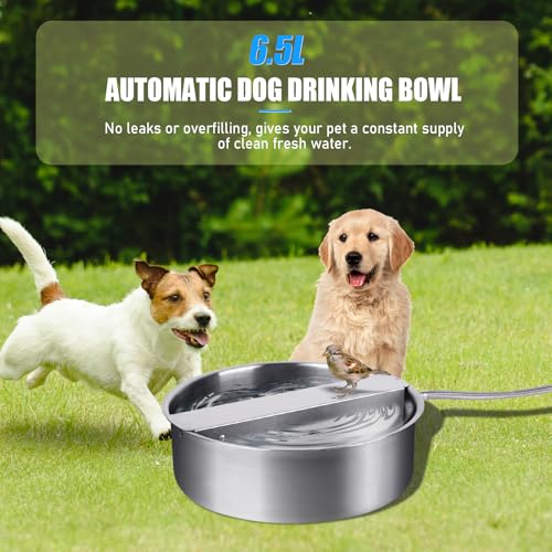 Automatic Dog Water Bowl Dispenser Large Breed| Auto Fill| High Capacity | Stainless Steel Dog Waterer with Float Valve Self Filling Auto Water Bowl for Outdoor Large Dogs Cats Chicken Livestock