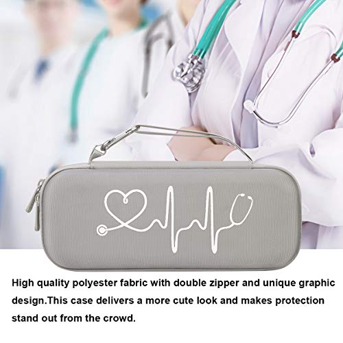 BOVKE Stethoscope Case for 3M Littmann Classic III Monitoring, Lightweight II S.E, Cardiology IV Diagnostic, MDF Acoustica Stethoscopes, Extra Room for Nurse Essentials and Medical Supplies, Gray - color: Gray
