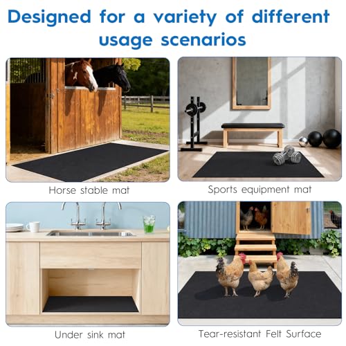 LWFCOEE Horse Stall Mat 4x6 Ft Large Horse Stable Mat Absorbent Non-Slip Washable Floor Mat for Horses Livestock Stables Barns Kennels Garages, Easy to Clean