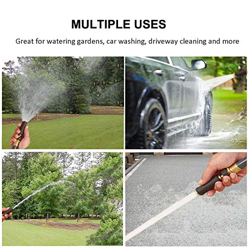 Brass Hose Nozzle, Adjustable Twist hose Sprayer, High Pressure Hose Nozzle with On-Off Valve, Leakproof Operation 3/4" Connector, Jet Sweeper Nozzle for Patio and Pet, Car Washing, 3 Pack - style: nozzle Jet valve -3P