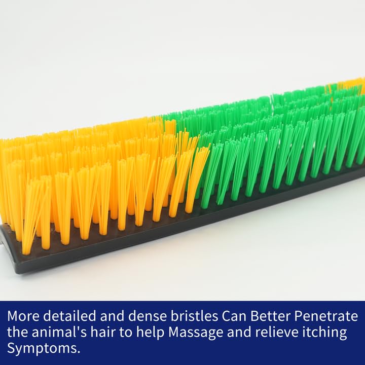 Livestock Scratch Brush Animal Back Scratching Brush for Cow | Livestock Grooming Brush Farm Animal Scratcher Livestock Itch Reliever Farm Mount‑able Brush Animal Self‑Groomer - color: Yellow-Green, size: 4pcs