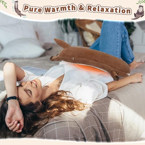 Otter Plush USB Heating Pad for Girls Period Cramps Menstrual | 20” Brown Otter Heated Plush Stuffed Animals, Portable Indoor Outdoor Use, Electric Plush Heating Pad for Women Mom Gifts - color: Brown Otter Heating Pads