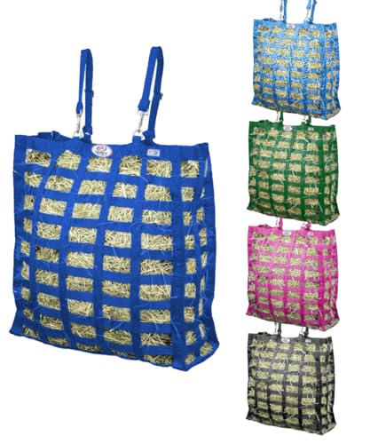 Derby Originals Supreme 4-Sided Slow Feed Hay Bag – Patented, 1-Year Warranty, 3.5" & 1.75" Openings - color: Royal Blue
