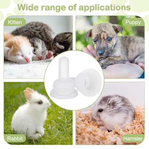 STOBOK Pet Nurser Nipples Silicone Replacement Pacifiers for Pet Food Bottles Artificial Feeding Supplies for Rabbits Chinchillas and Newborn Small Animals Soft Flexible Teats 0.98 X 0.62 in