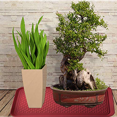 Boot Tray 2 Pack Large Multifunctional Boot Mat Washable Indoor or Outdoor Tray Mat for Shoes Boots Plants Pots Paint Tins Pet Bowls Car Storage, 30 x 15 x 1.2 Inches - color: Red
